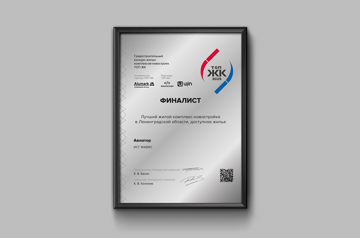 ЖК «Авиатор» – финалист конкурса ТОП ЖК-2025