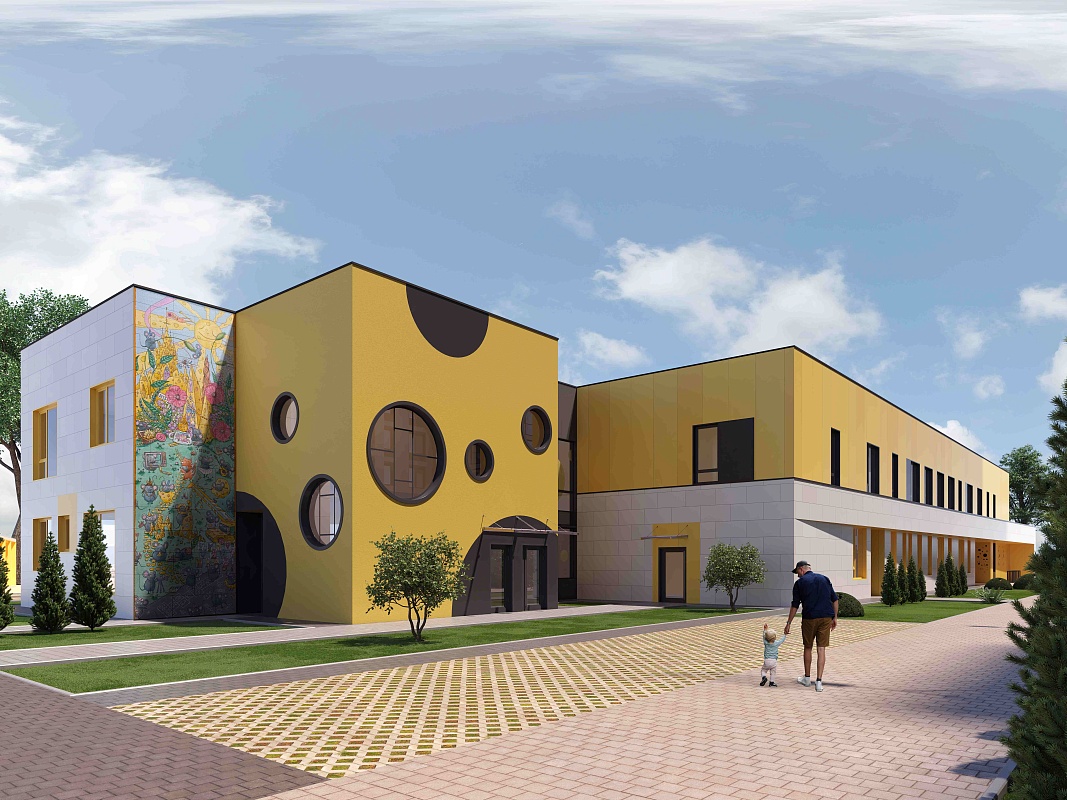 Фасад детского сада в ЖК «Фотограф» украсит 9-ти метровое полотно